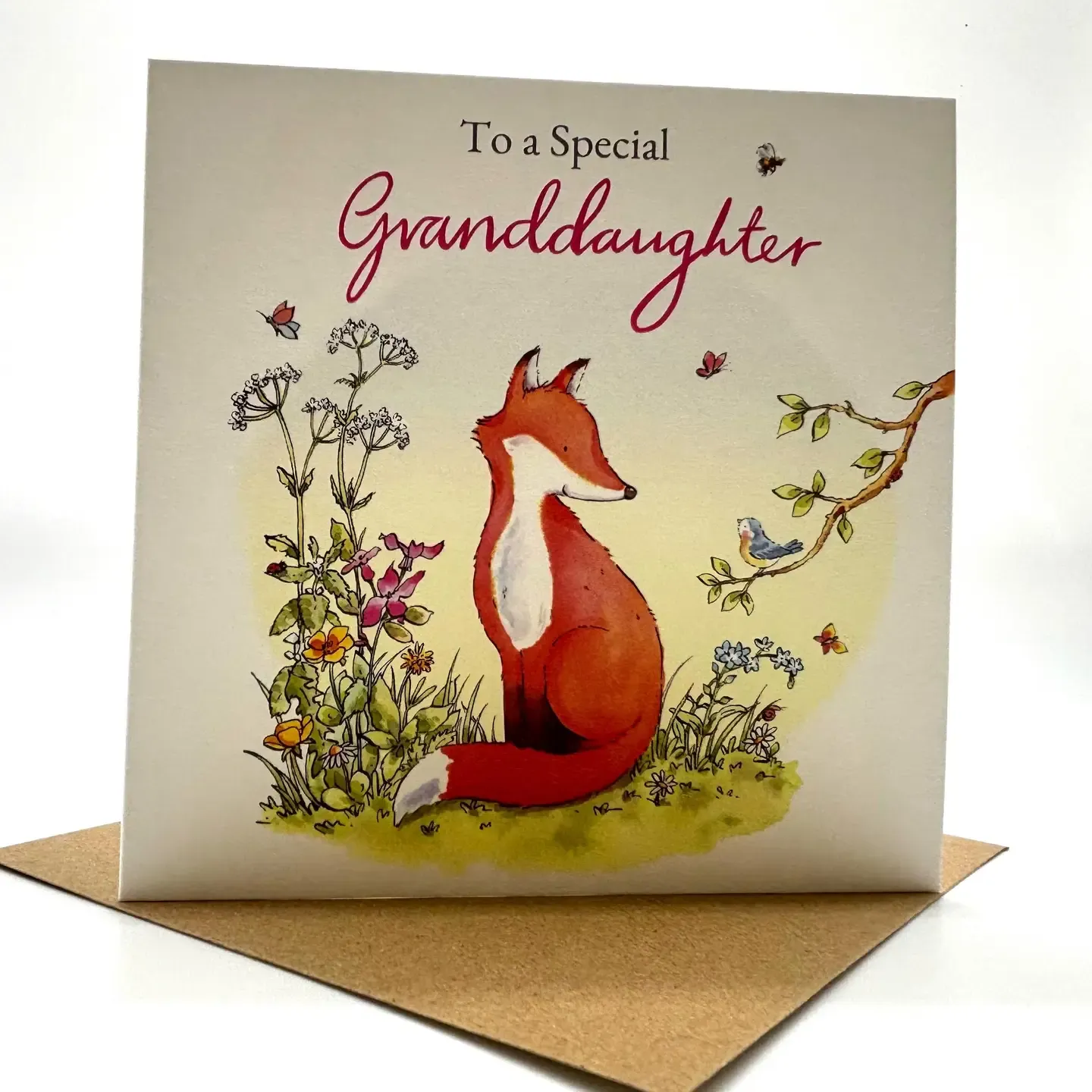 Granddaughter Fox Birthday Card