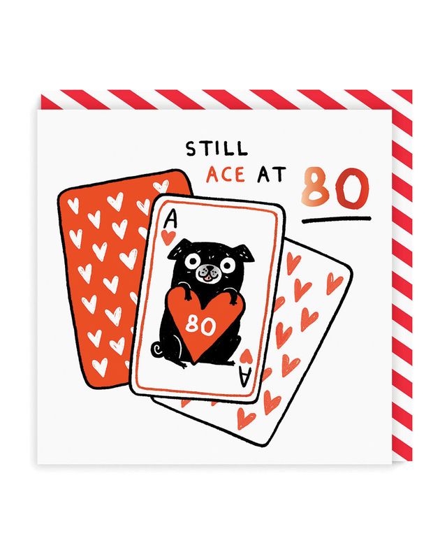 Ace At 80 Birthday Card
