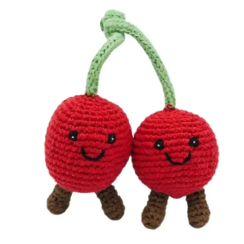 Crochet Cherries Baby Rattle