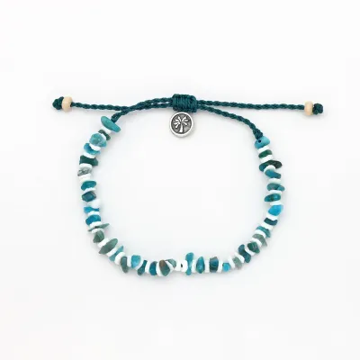 Dunes Stone Bead Bracelet - Deep Ocean