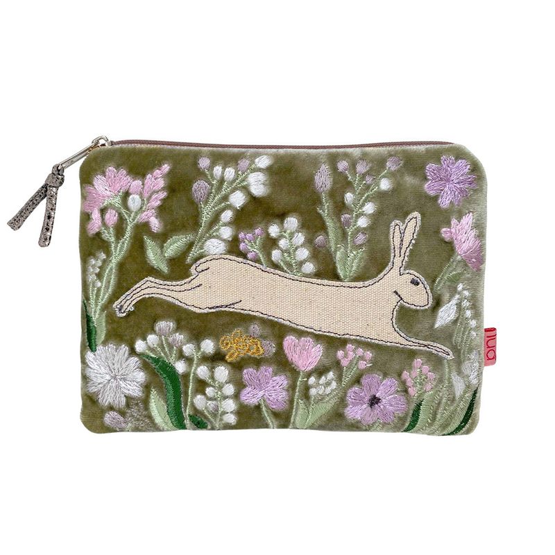 Lua Hare &amp; Flowers Purse - Fennel Green