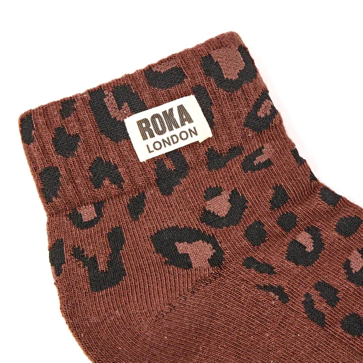 Roka London Wembley Organic Cotton Socks - Mini Leopard