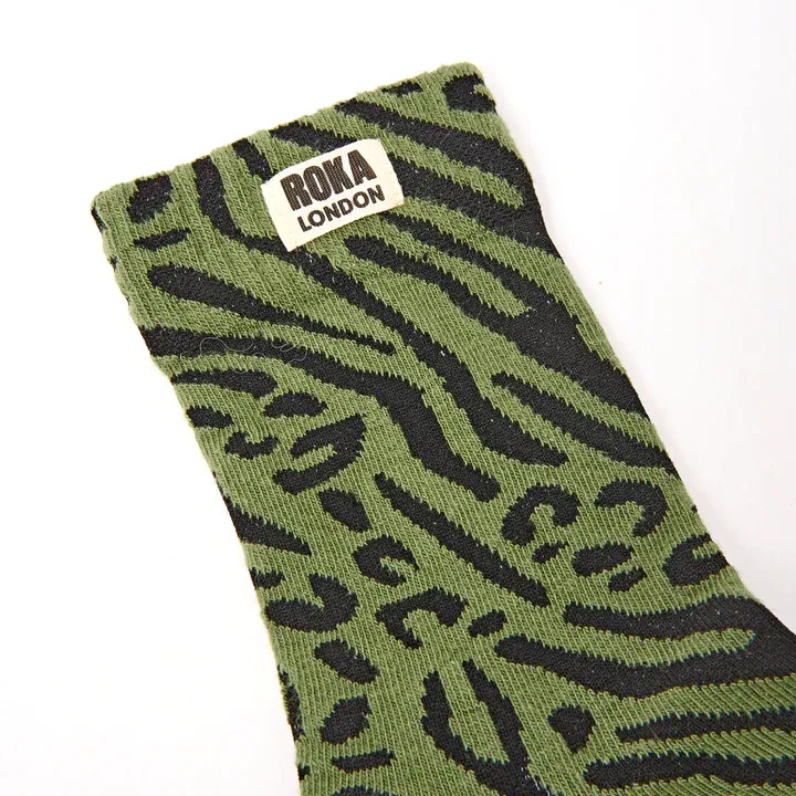 Roka London Wembley Organic Cottonsocks - Mixed Animal Artichoke