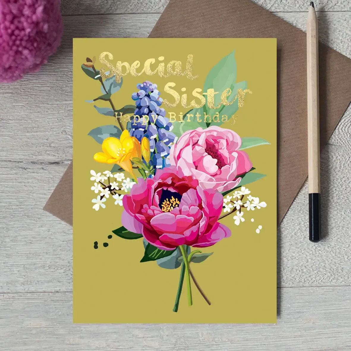Special Sister Birthday Posy Card