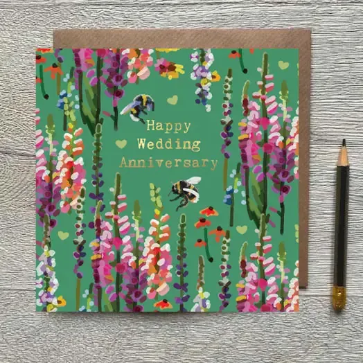 Cottage Garden Wedding Anniversary Card