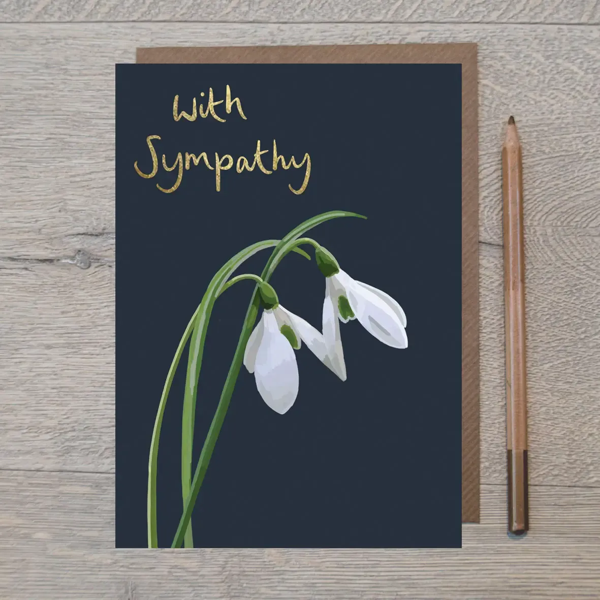 With Sympathy Snowdrop Card