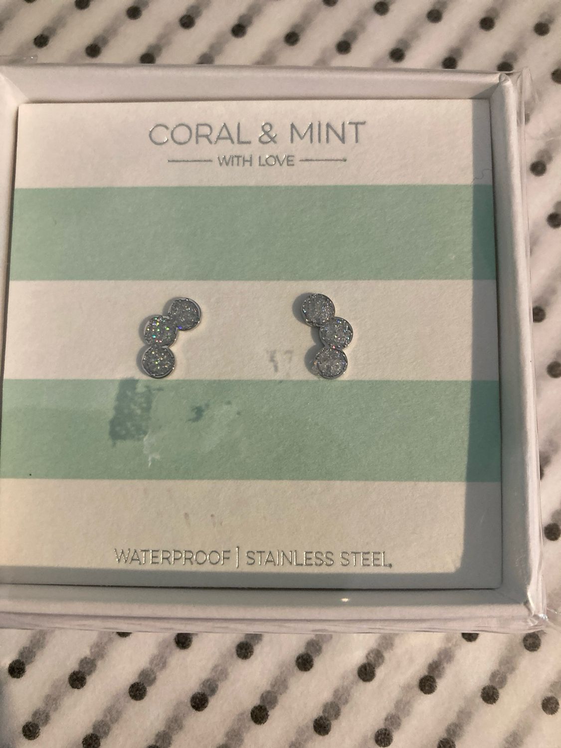 Tri Circle Earrings With Glitter Enamel
