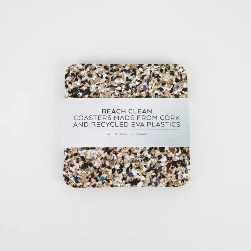 Beach Clean Set Of 4 Square Coasters