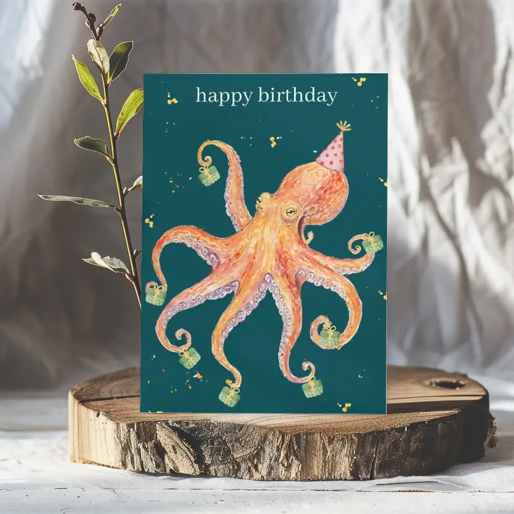 Octopus Birthday Card