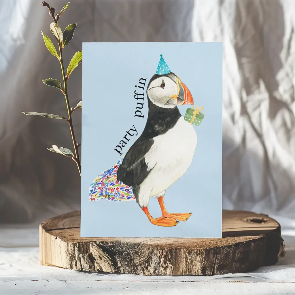 Party Puffin Card