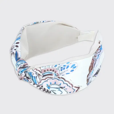 Cassidy Wide Headband - Ivy/Blue