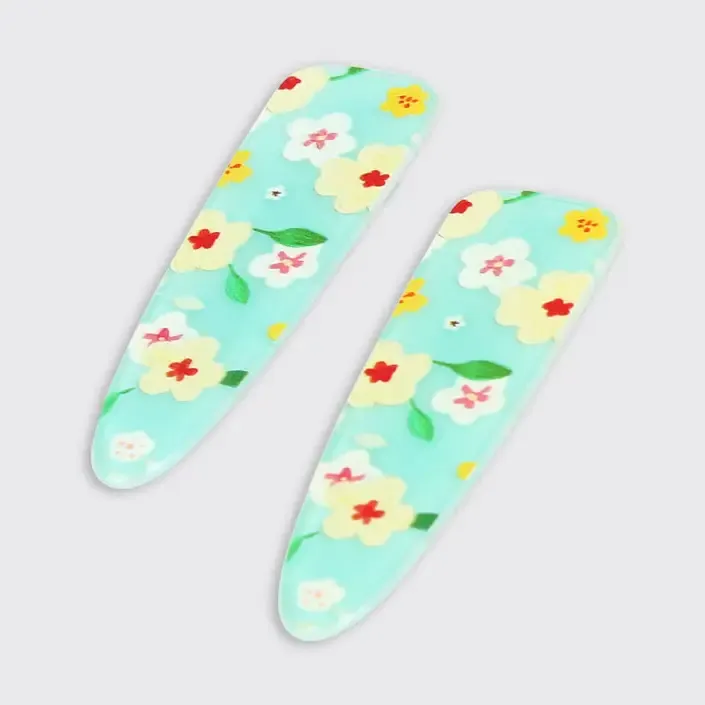 Daisy Hair Clips - Blue