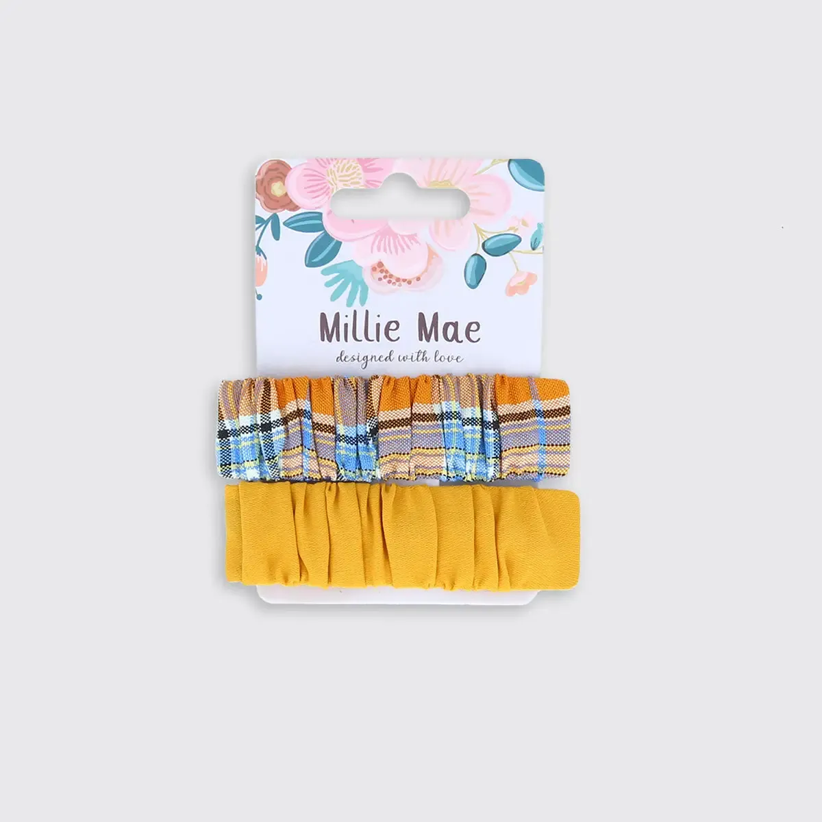 Gingham Hairclips - Orange