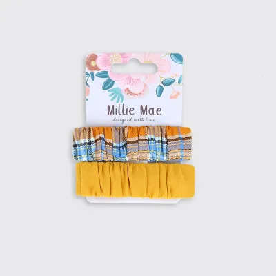 Gingham Hairclips - Orange