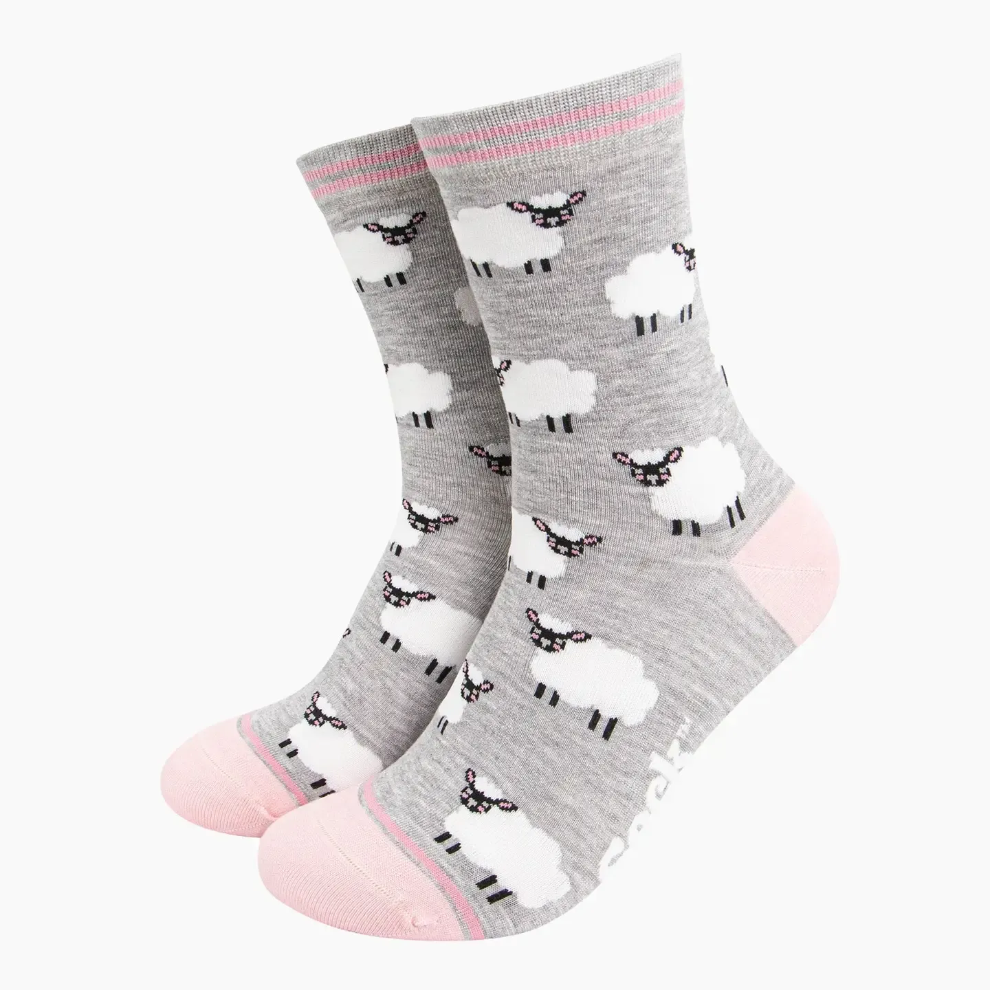 Women's Sheep Bamboo Socks - Grey (Size 3-7)