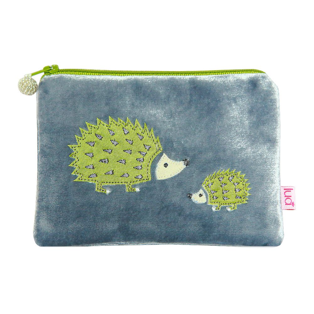 Lua Hedgehog Purse - Grey Velvet