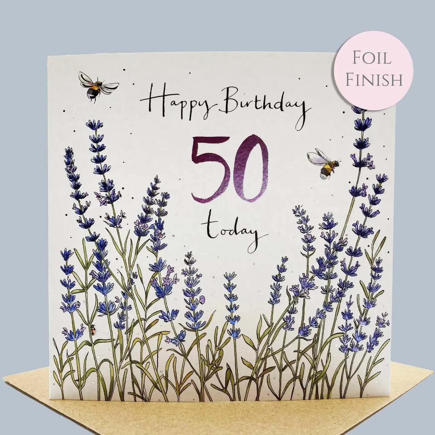 50th Birthday Lavender Card