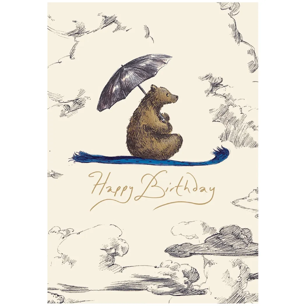 Flying Bear Birthday Card