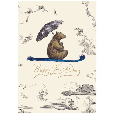 Flying Bear Birthday Card