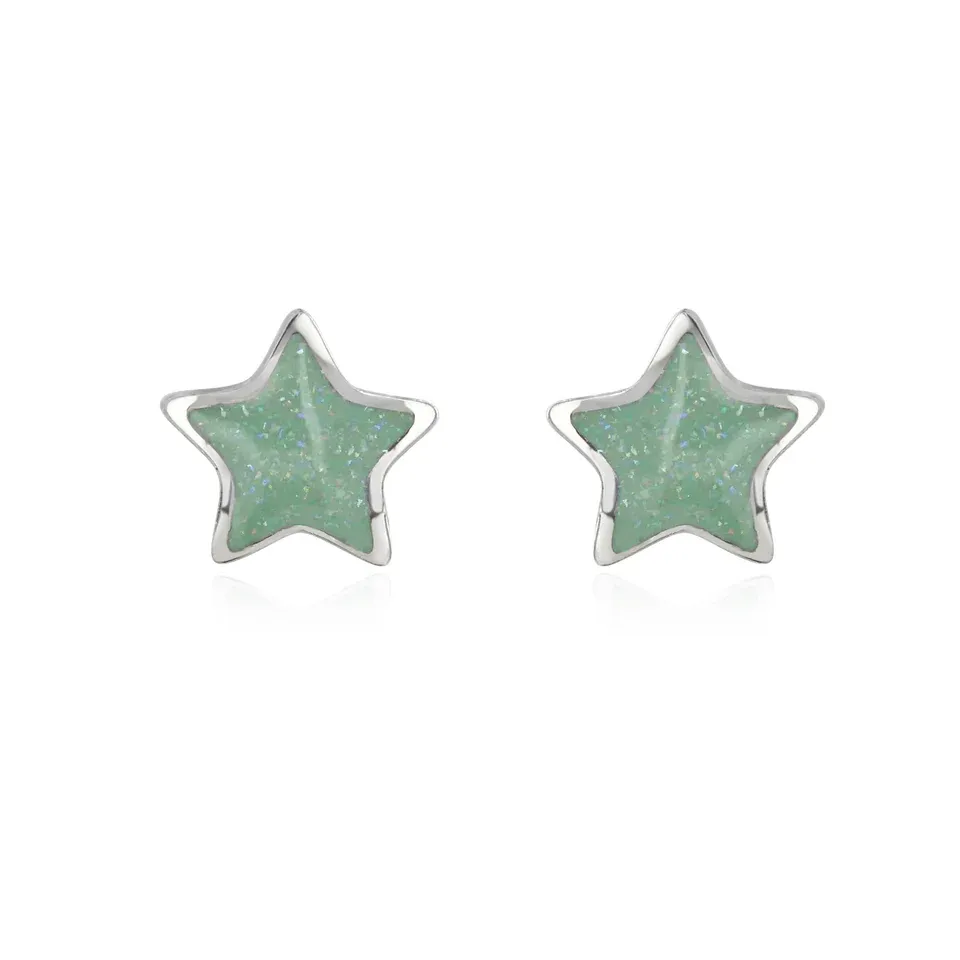 Mint Star Studs