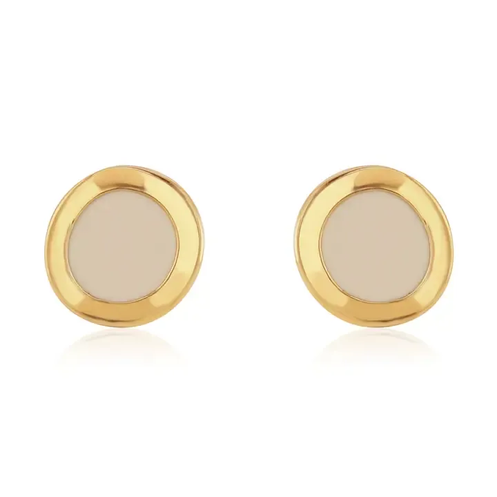 Sand Coloured Enamel Studs