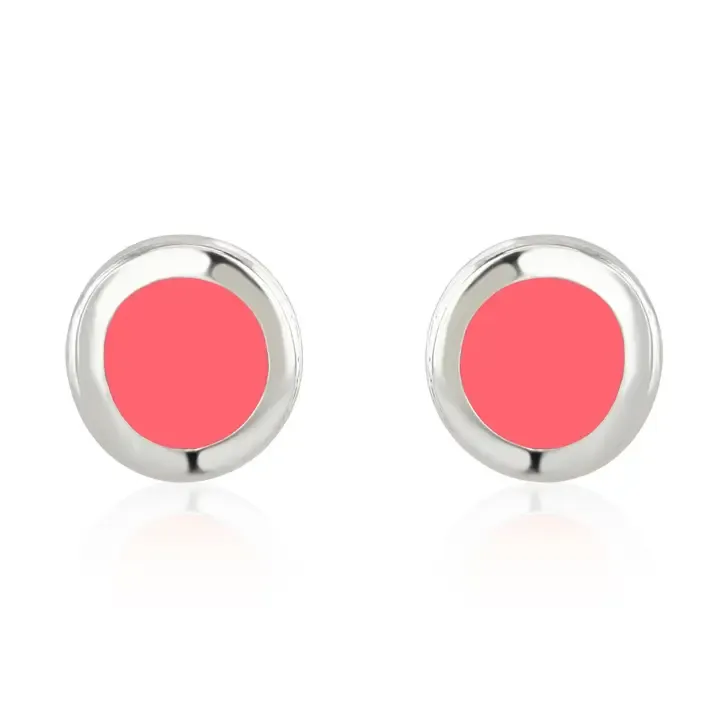 Sunset Coral Pebble Enamel Studs