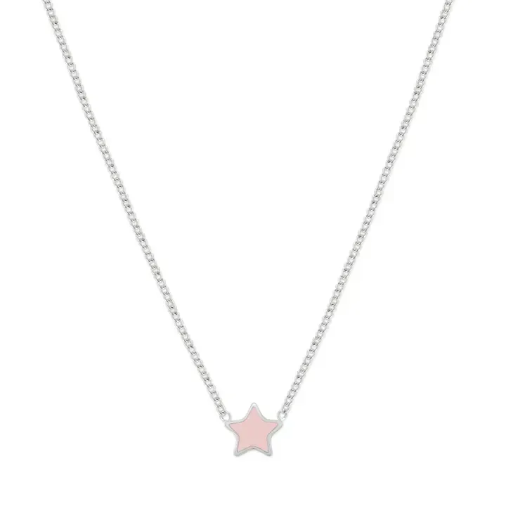 Pastel Pink Enamel Star Necklace