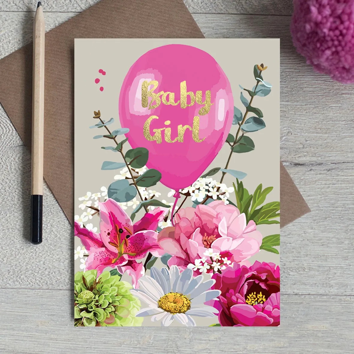 Floral Baby Girl Card
