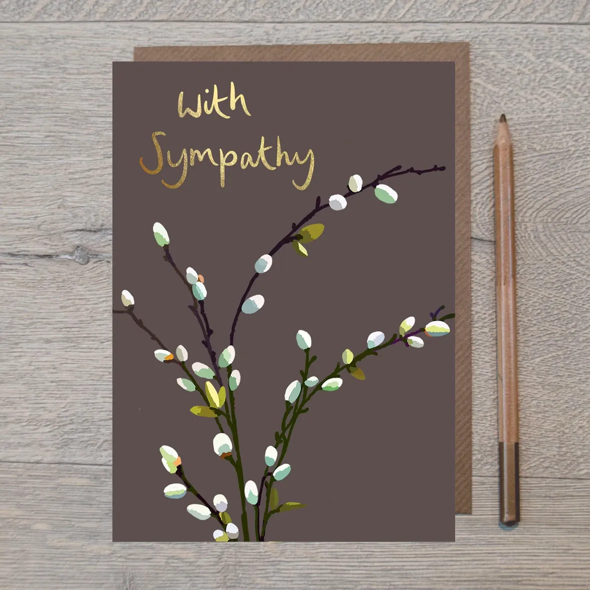 Pussy Willow With Sympathy Card