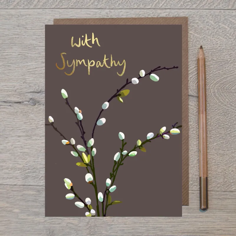 Pussy Willow With Sympathy Card