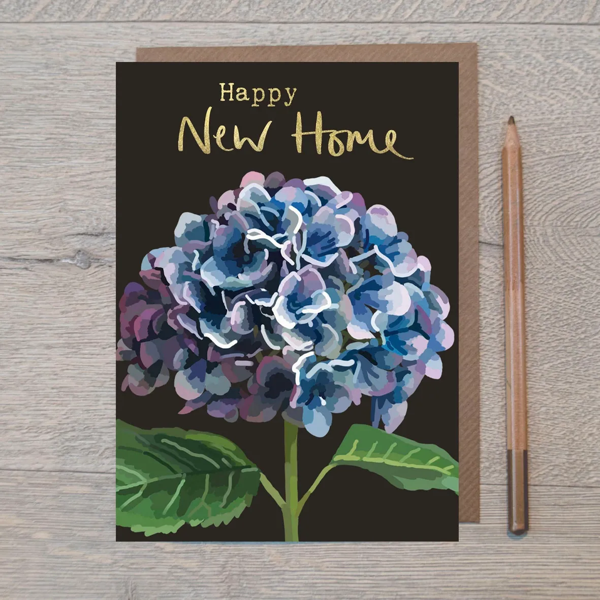 Blue Hydrangea New Home Card