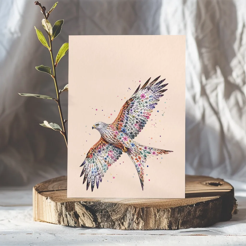 Botanical Red Kite Card