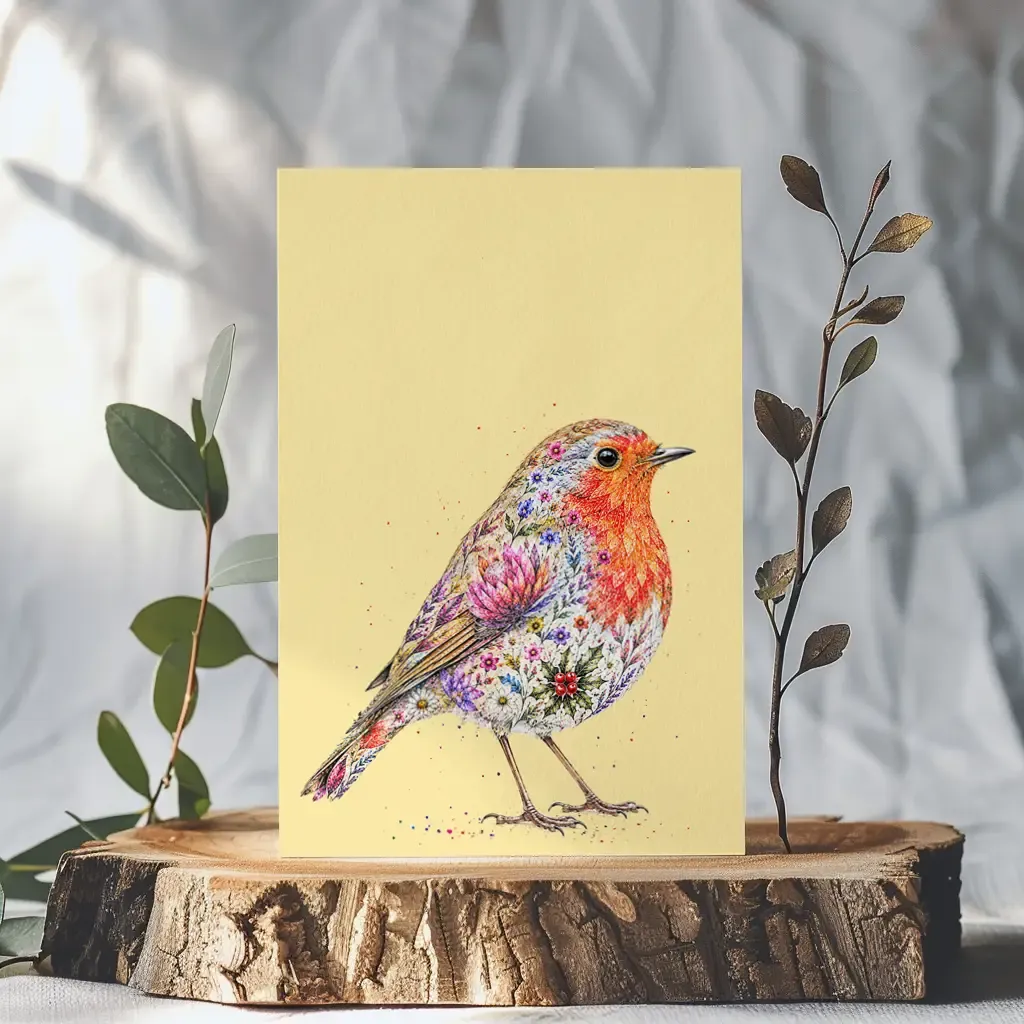 Botanical Robin Card