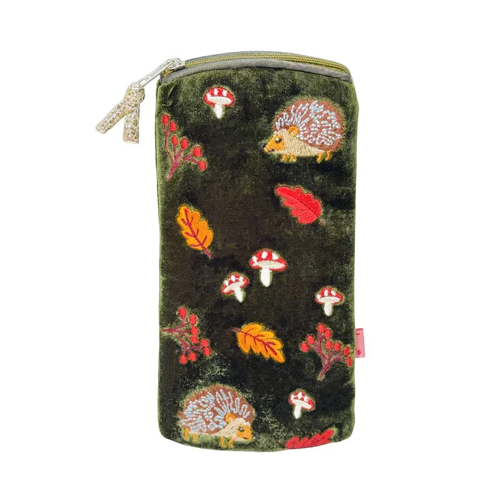 Lua Hedgehogs Glasses Case - Olive