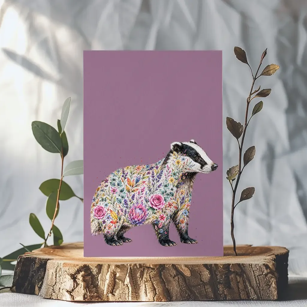 Botanical Badger Card