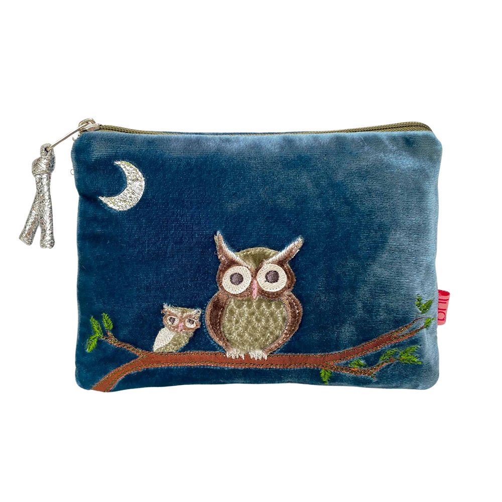 Lua Owl Purse - Blue Velvet