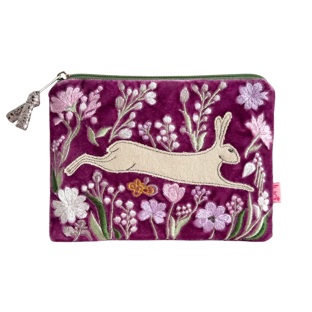 Lua Hare &amp; Flowers Purse - Magenta