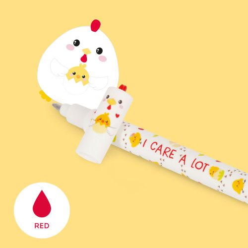 Legami Erasable Gel Pen - Hen (Red Ink)