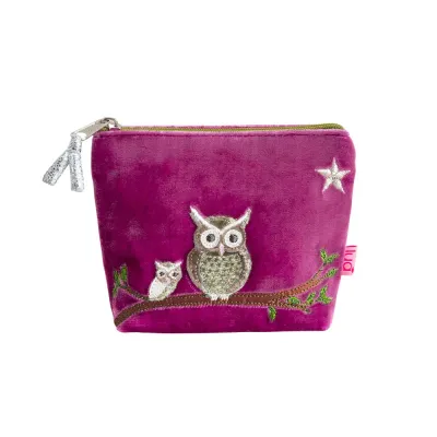 Lua Owl Mini Purse - Pink Velvet