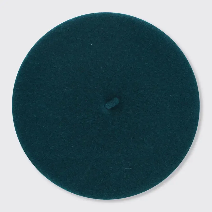 Fleur Wool Beret - Teal