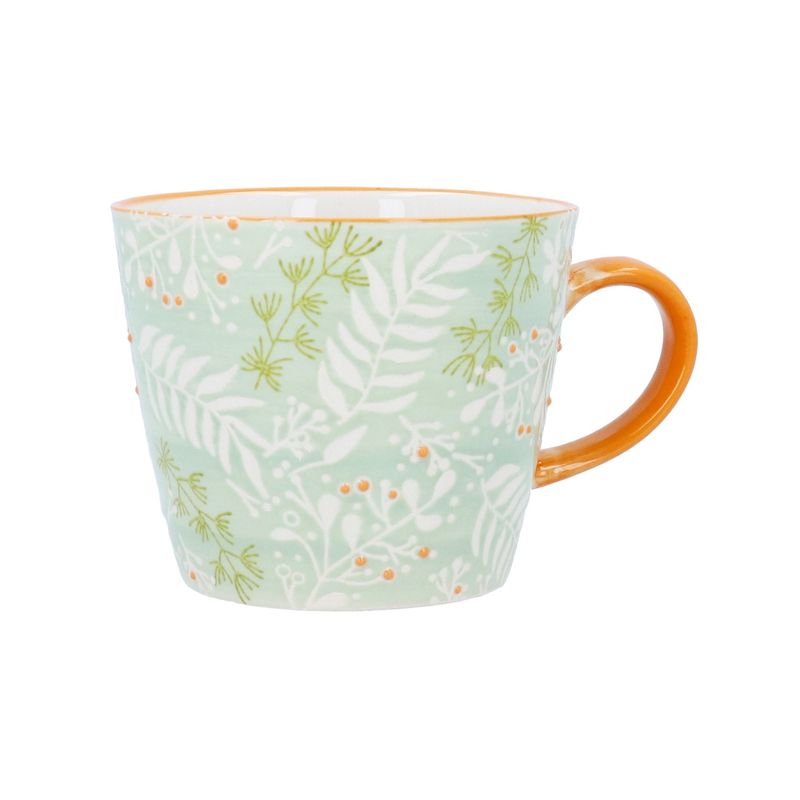 Green Botanical Stoneware Mug