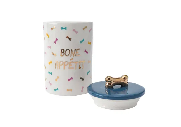 Bone Appetit Ceramic Dog Treat Jar
