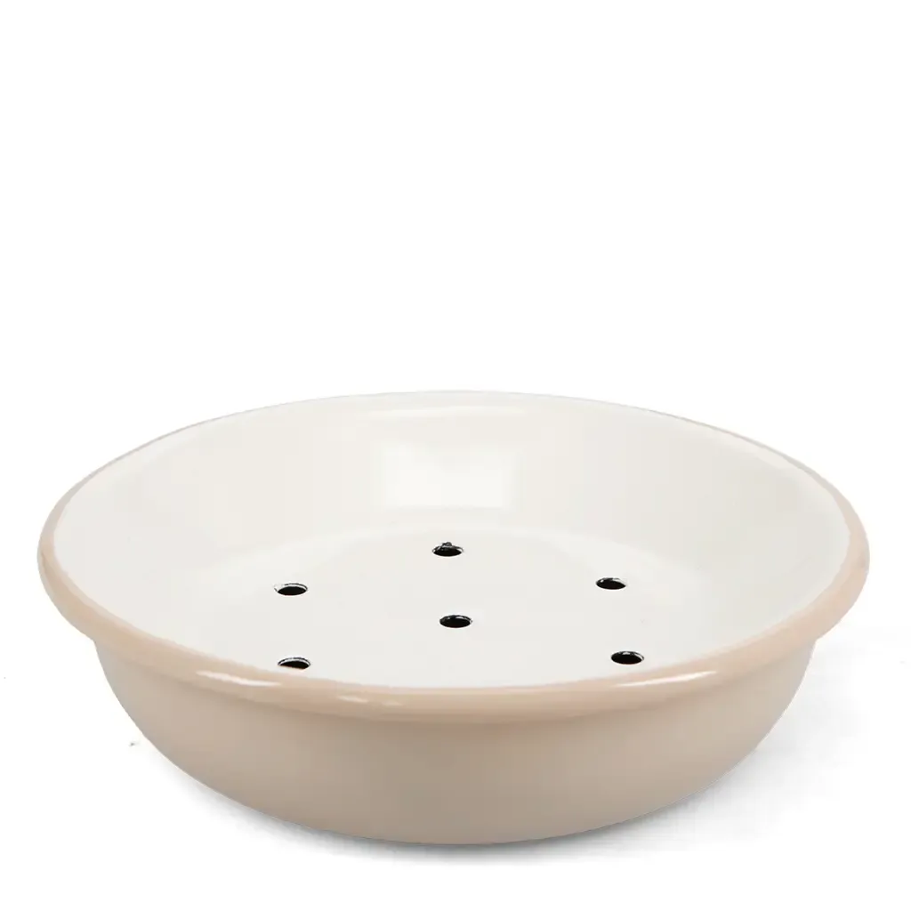 Enamel Round Soap Dish - Mushroom