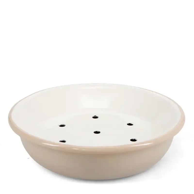 Enamel Round Soap Dish - Mushroom