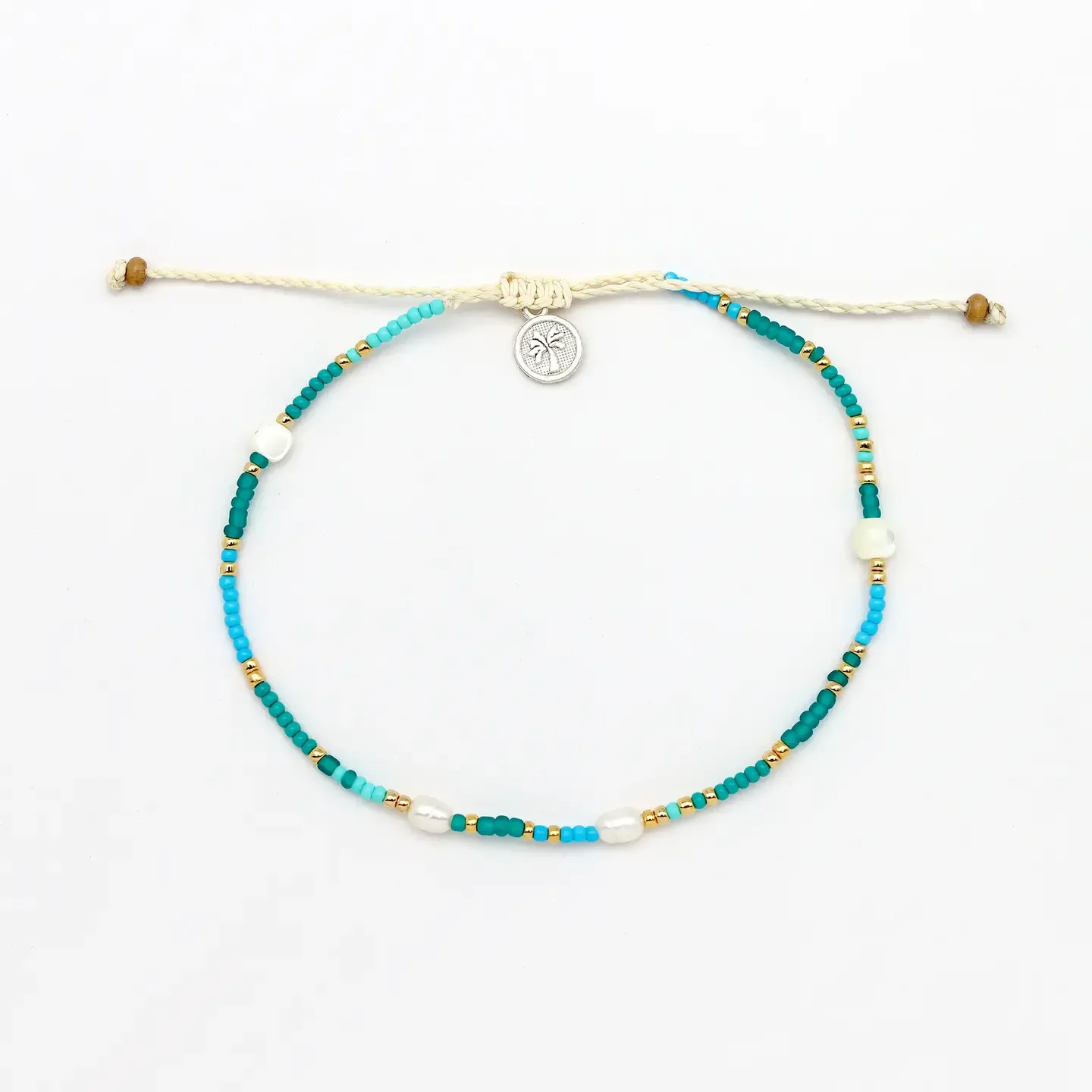 Turquoise &amp; Blue Beaded Anklet