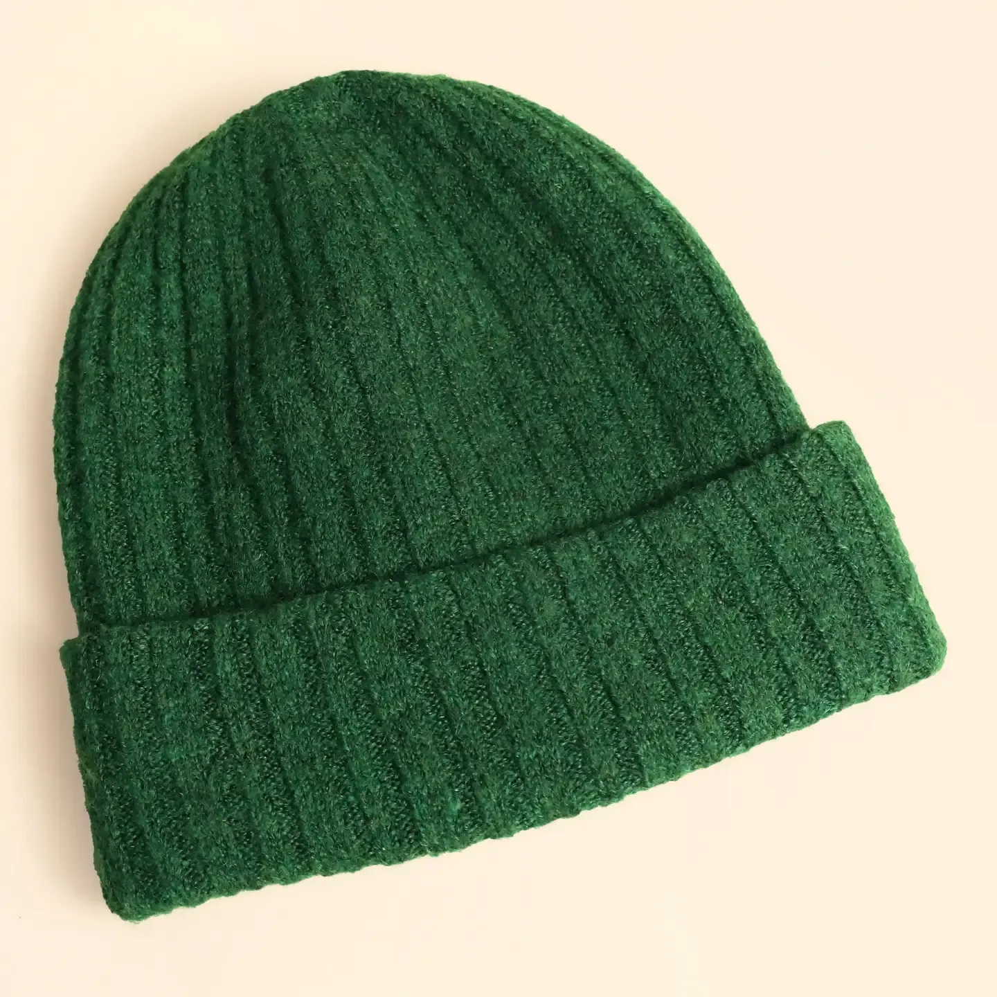 Knitted Beanie Hat - Forest Green