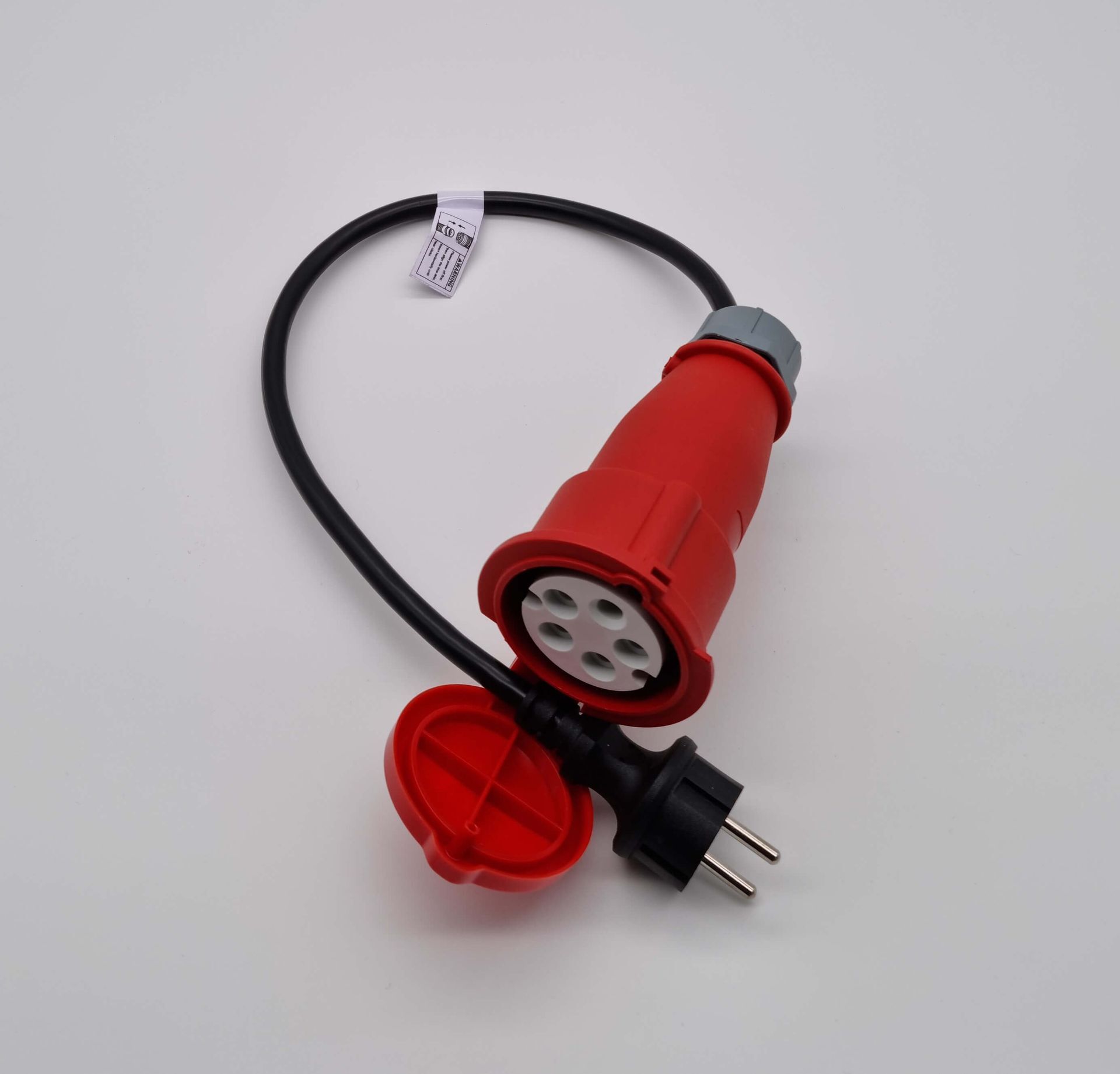 CEE Adapterkabel | Schuko zu CEE 5Polig | 16A 3,6kW 1Phasig | 30cm