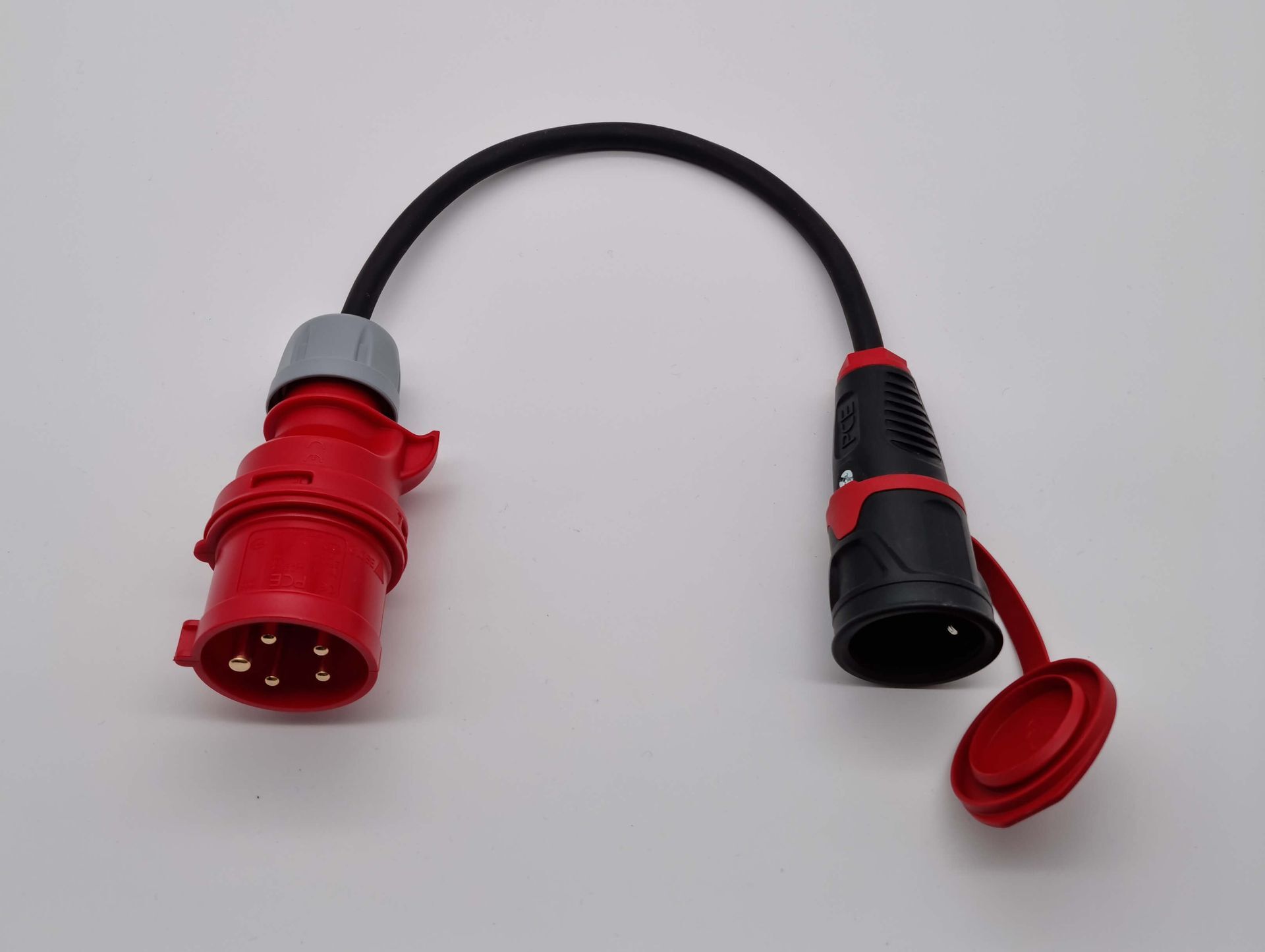 CEE Adapterkabel | CEE 5Pole zu Schuko | 16A 3,6kW 1Phasig | 30cm