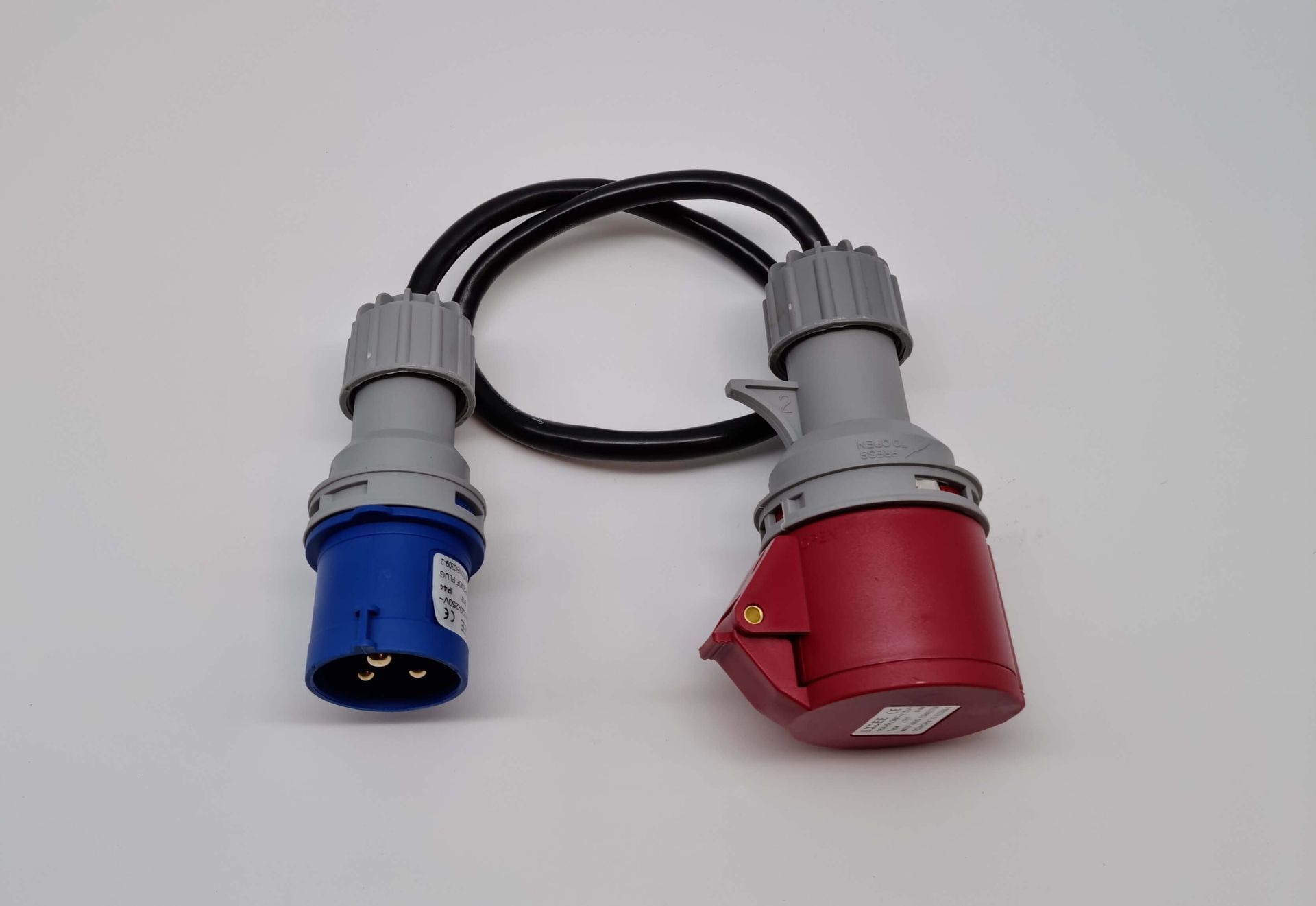 CEE 3Pole zu CEE 5Pole | EV-Adapterkabel | 16A 3,6kW 1Phasig | 30cm