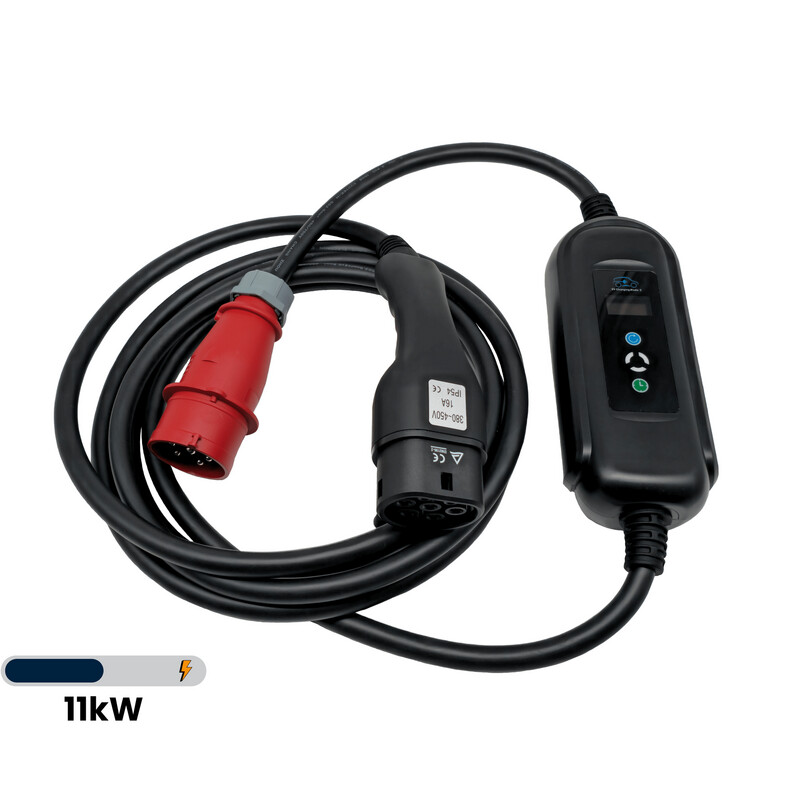 16A Multi Adapter EV Ladegerät für BMW e-Fahrzeuge. Laden Sie Ihr Fahrzeug  über eine 16A 3-Phasen Starkstromsteckdose und eine Schuko-Steckdose.